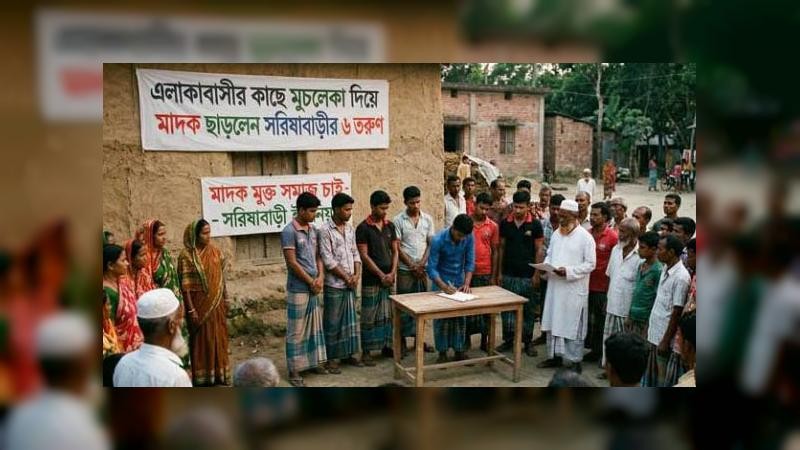 মাদকাসক্ত ৬ যুবক মুচলেকা দিয়ে ছাড়লেন মাদক সেবন ও ব্যবসা