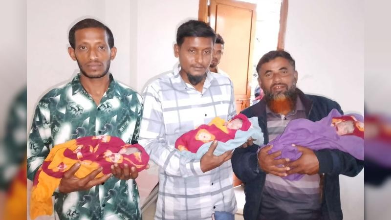 বগুড়ায় একসঙ্গে তিন সন্তান জন্ম দিলেন গৃহবধূ 