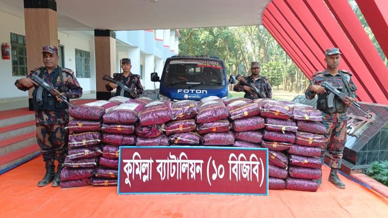 কুমিল্লায় বিজিবির অভিযানে ৬১ লাখ টাকার চোরাচালানি পণ্য উদ্ধার