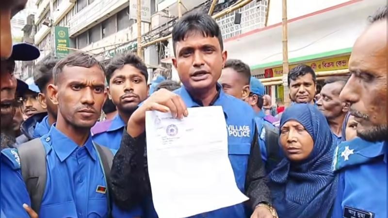 দেশ বিরোধী ষড়যন্ত্রের প্রতিবাদে গ্রাম পুলিশ সর্বদা সজাগ থাকবে: সভাপতি মো: লাল মিয়া