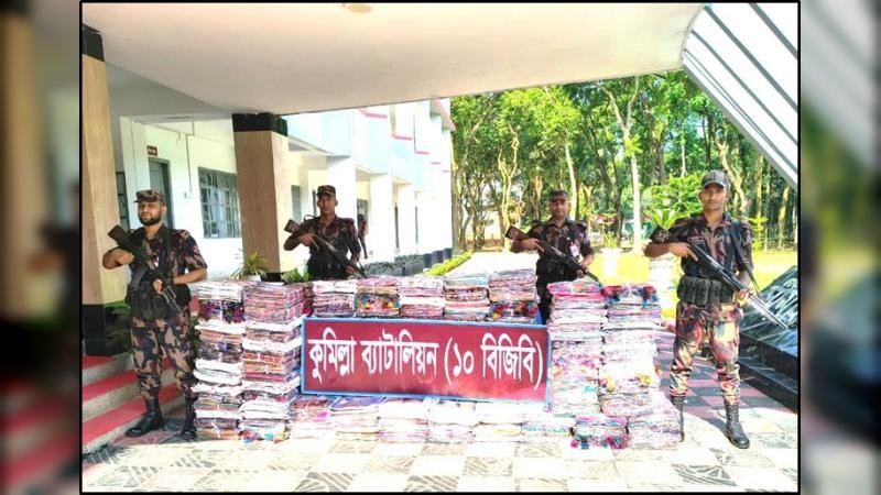 কুমিল্লা ৬০ লাখ ভারতীয় শাড়ি জব্দ