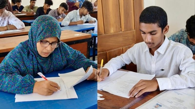 নাটোরে একসঙ্গে এসএসসি পরীক্ষা দিচ্ছেন মা-ছেলে