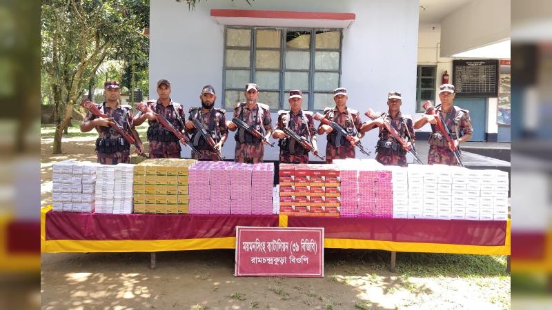 নালিতাবাড়ী সীমান্তে বিজিবির হাতে ৮১ লাখ টাকার ভারতীয় ওষুধের চালান আটক
