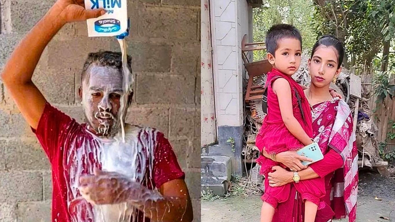 স্ত্রী চলে গেছে অন্য যুবকের সঙ্গে, দুধ দিয়ে গোসল করলেন প্রবাসী স্বামী