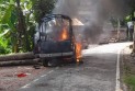গোপালগঞ্জে পুলিশের গাড়িতে আগুন