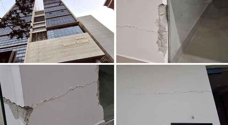 সচিবালয়ের নতুন ভবনে ফাটল, আতঙ্কে কর্মকর্তা-কর্মচারীরা