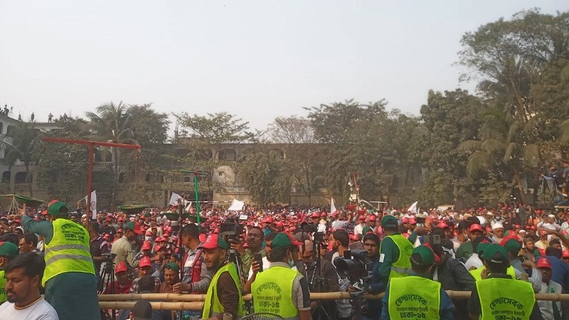 মিরপুরে জামায়াত আমিরের নির্বাচনী জনসভায় মানুষের ঢল