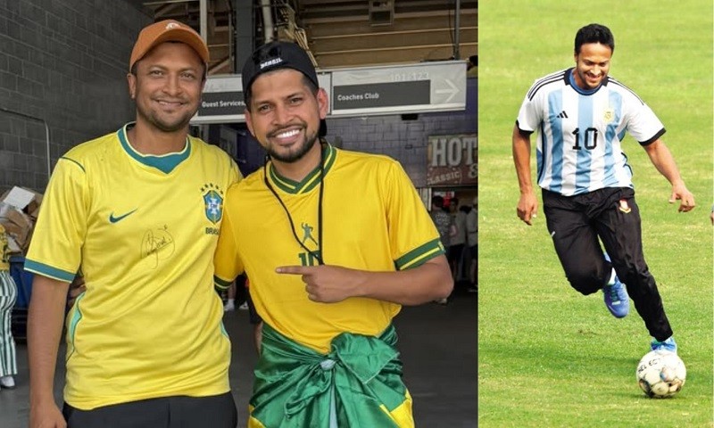 ব্রাজিলের জার্সি গায়ে ‘পল্টি মারলেন’ সাকিব আল হাসান 